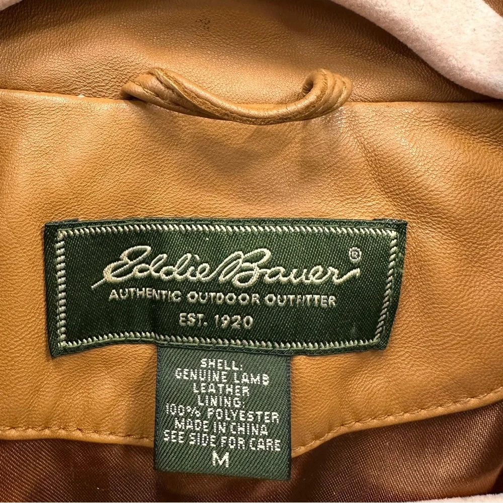 Eddie Bauer Genuine Lamb Leather Jacket Women’s Size M Brown Zipper/Buttons. - Picture 7 of 14